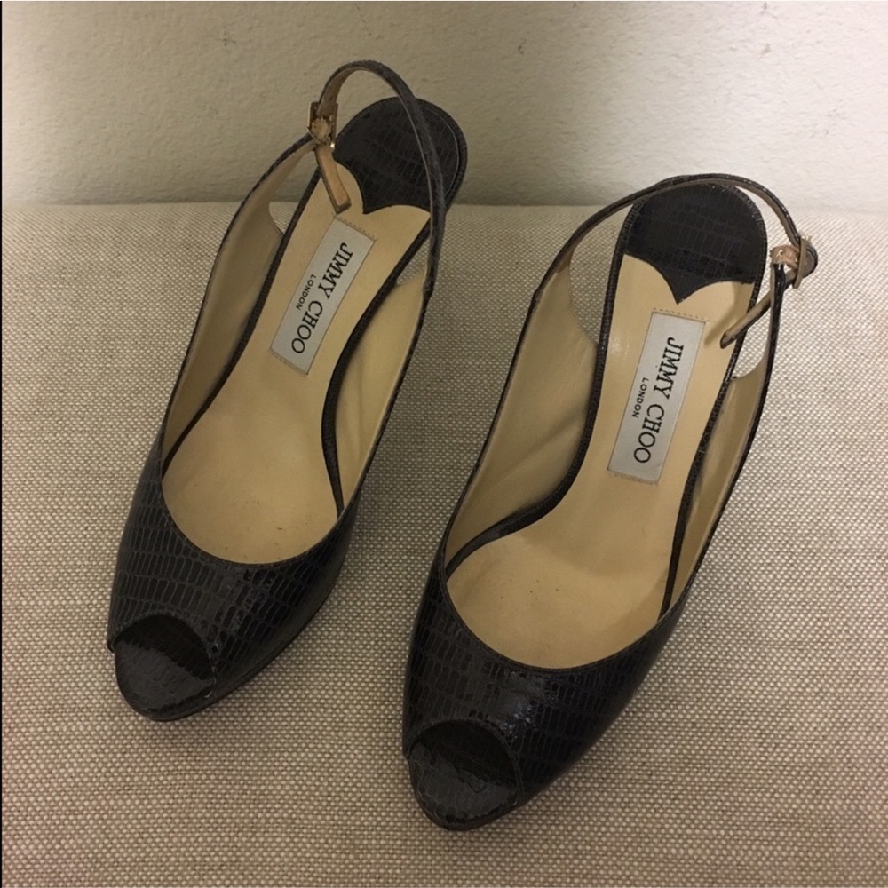 Jimmy Choo Nova Slingback...Grey Croc print...7.5